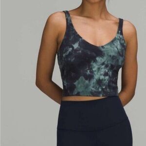 Lululemon Athletica diamond dye align Black and Green Cropsportsbra top tank 4